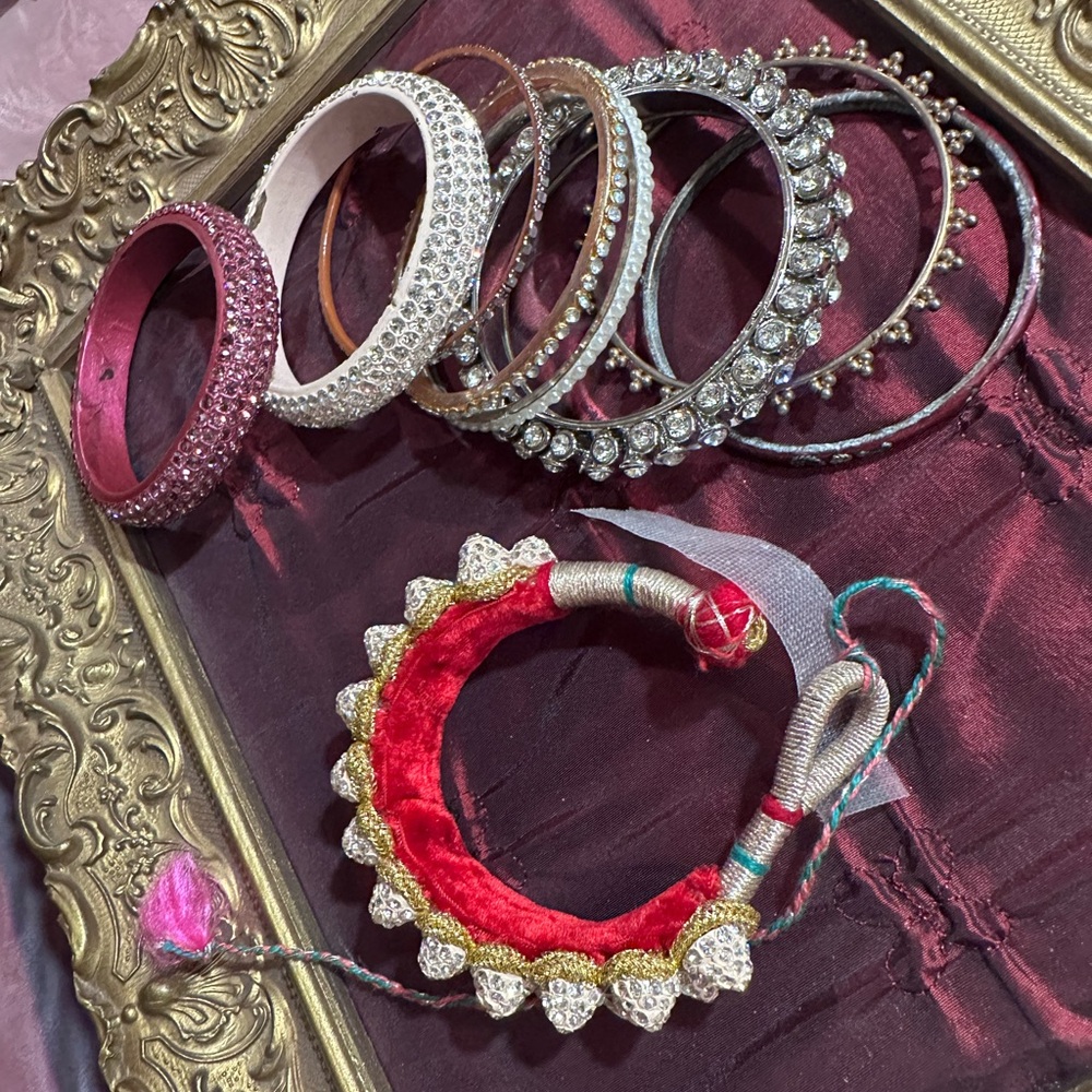 Elegant Multi-Color Bangle Set - 9 total.